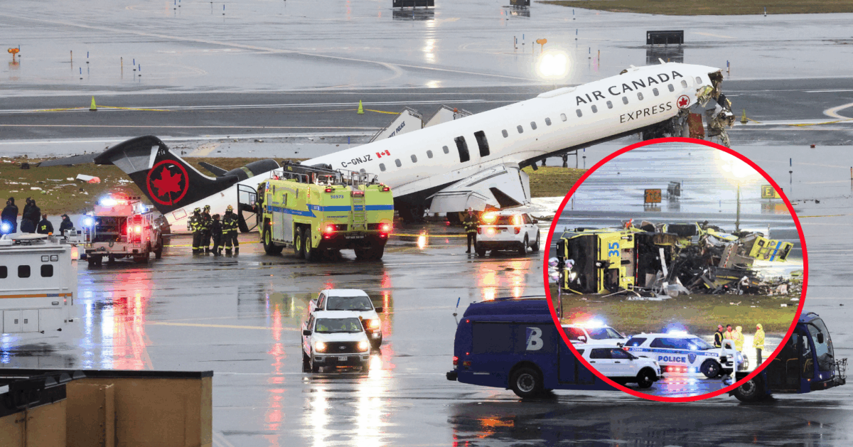 An investigation is underway after a Canada Air jet crashed into a firetruck while landing at LaGuardia in New York, killing both the pilot and co-pilot.