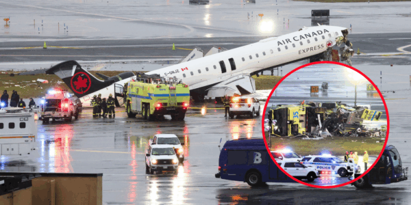 An investigation is underway after a Canada Air jet crashed into a firetruck while landing at LaGuardia in New York, killing both the pilot and co-pilot.