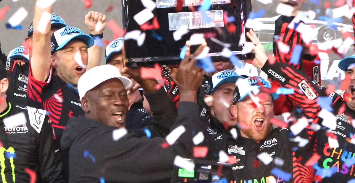 Michael Jordan Celebrates Daytona 500 Victory