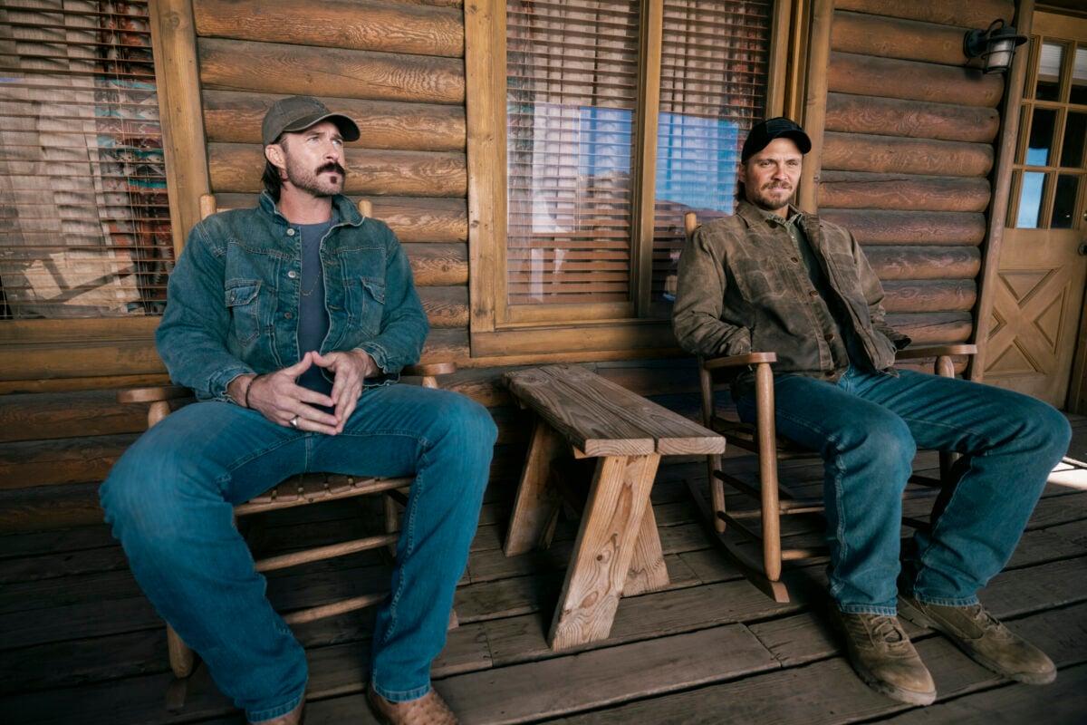 Riley Green as Garrett and Luke Grimes as Kayce Dutton