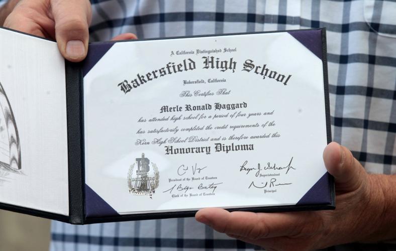 Merle Haggard's diploma 