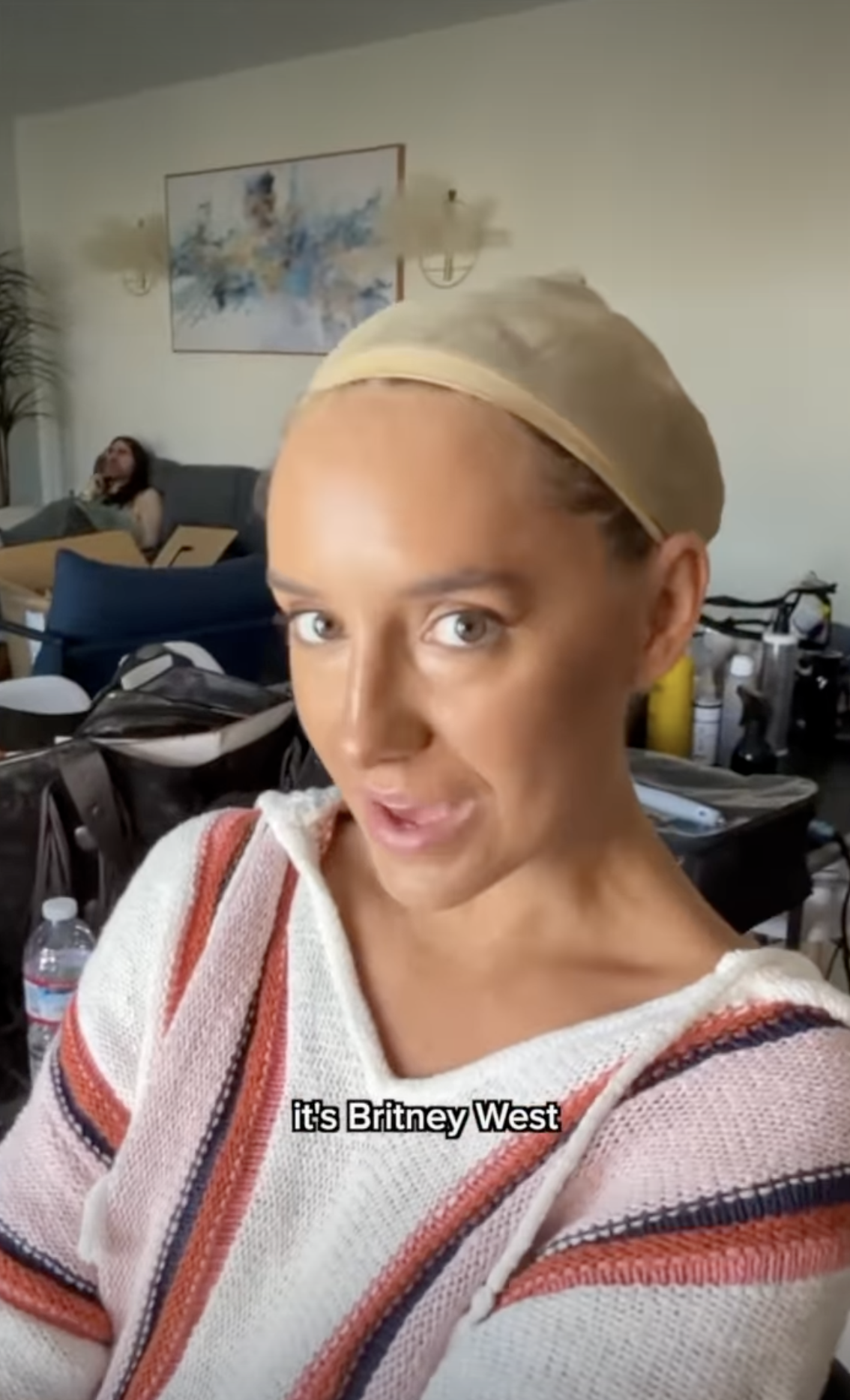 Lainey Wilson getting into costume as "Britney West"