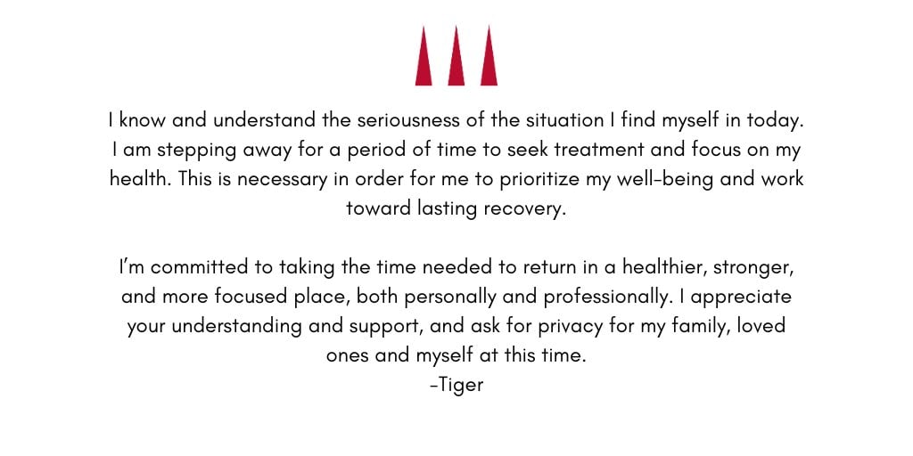 Tiger Woods statement