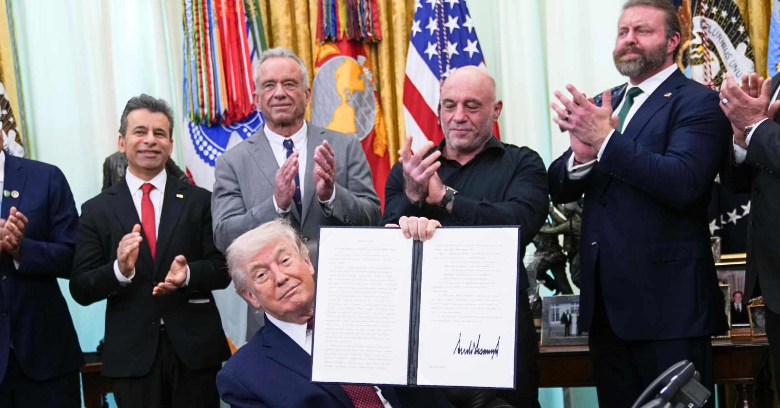 Speaking from the White House, podcast host Joe Rogan shared how President Trump immediately got back to him about psychedelic therapy options for veterans.