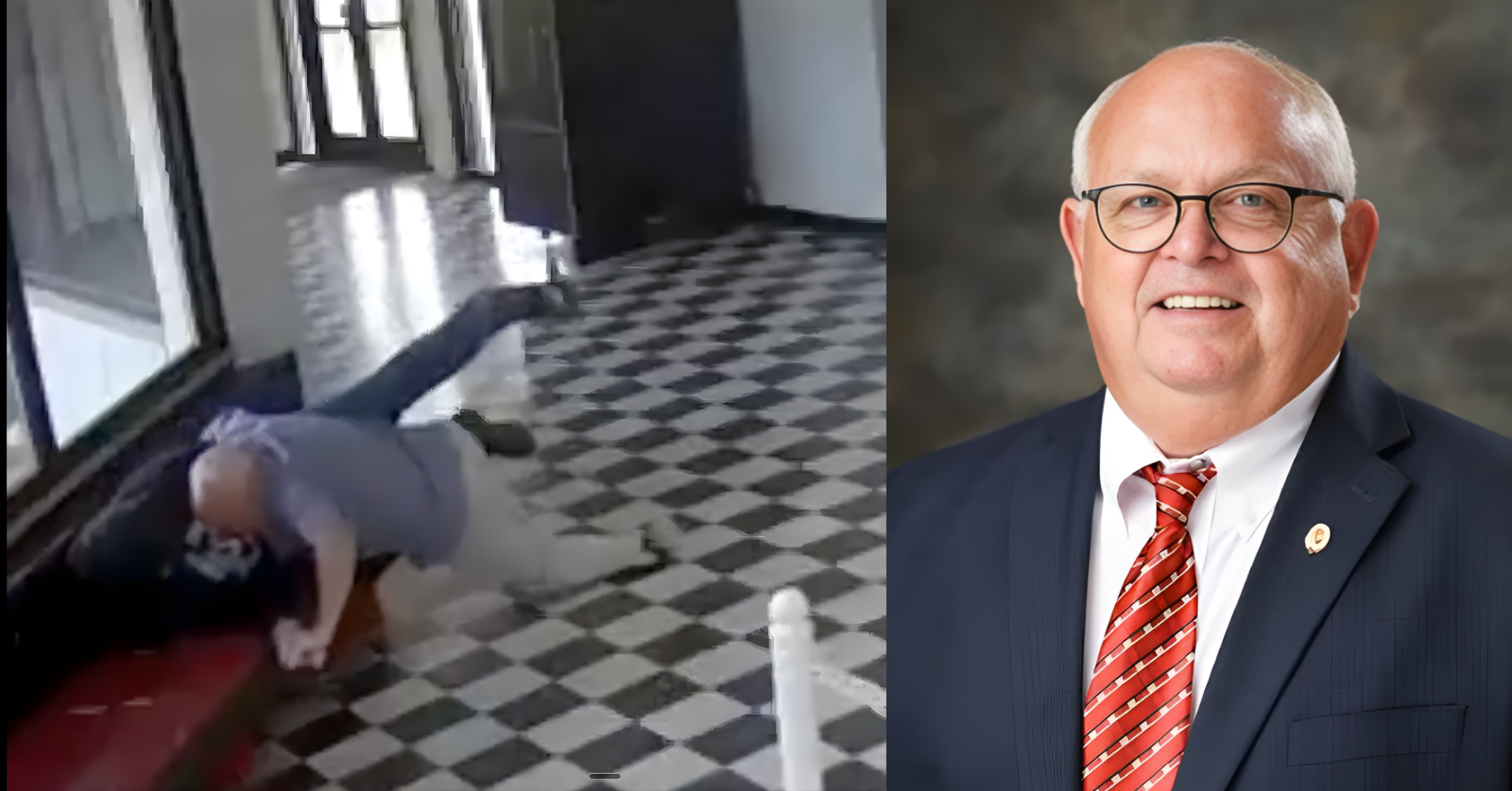 principal kirk moore holding down gunman