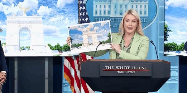 Karoline Leavitt shares Triumphal Arch mockup