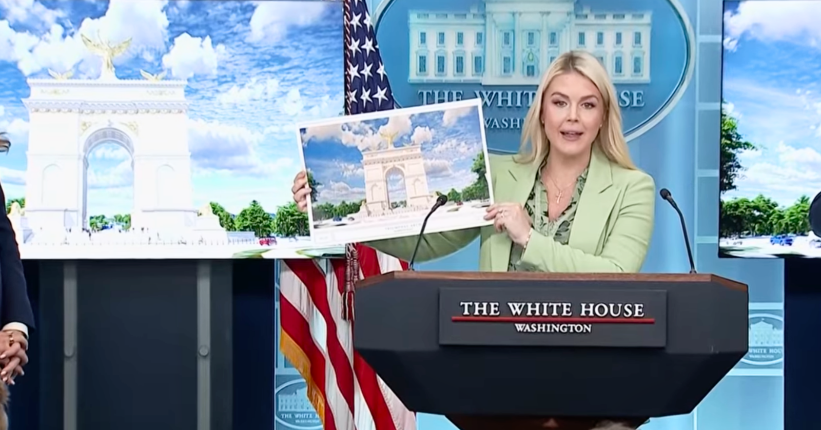 Karoline Leavitt shares Triumphal Arch mockup