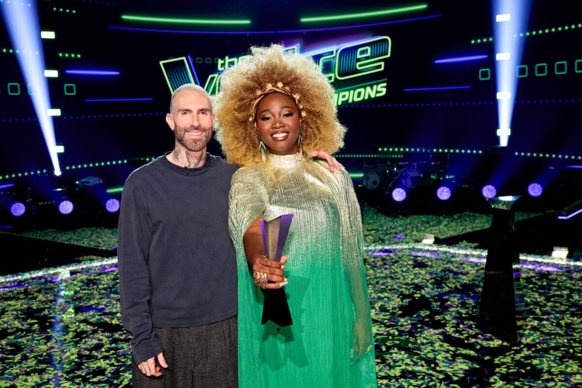 Adam Levine with Alexia Jayy, winner of Season 29 of The Voice