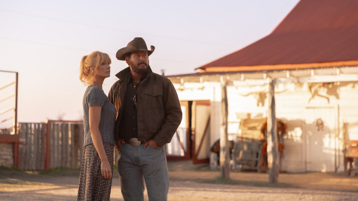 Kelly Reilly as Beth Dutton and Cole Hauser as Rip Wheeler in the Yellowstone spin-off Dutton Ranch