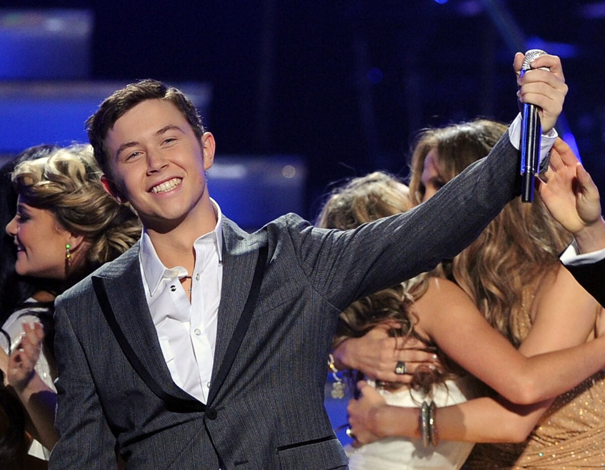 Singer Scotty McCreery is announced the American Idol for 2011 onstage performs onstage during Fox's "American Idol 2011" finale results show held at Nokia Theatre LA Live on May 25, 2011 in Los Angeles, California.