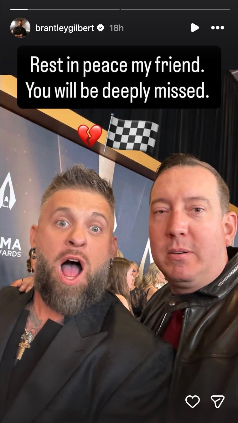Brantley Gilbert shared this tribute to honor Kyle Busch after his death