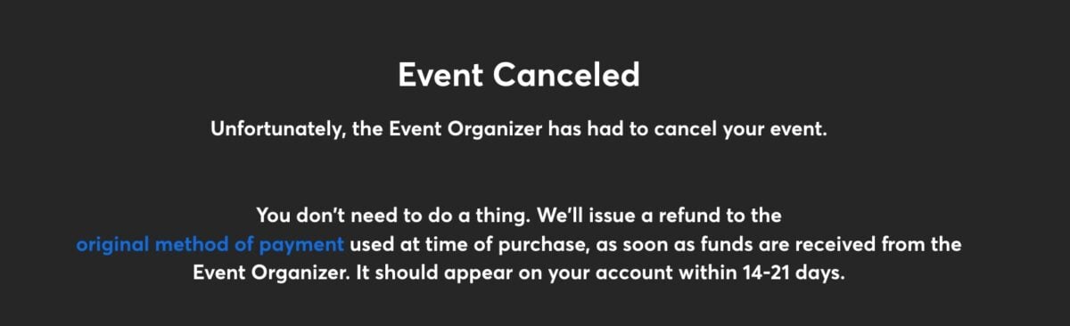 Event cancellation notice 