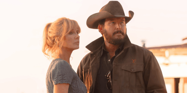 Kelly Reilly and Cole Hauser as Beth Dutton and Rip Wheeler in "Dutton Ranch"