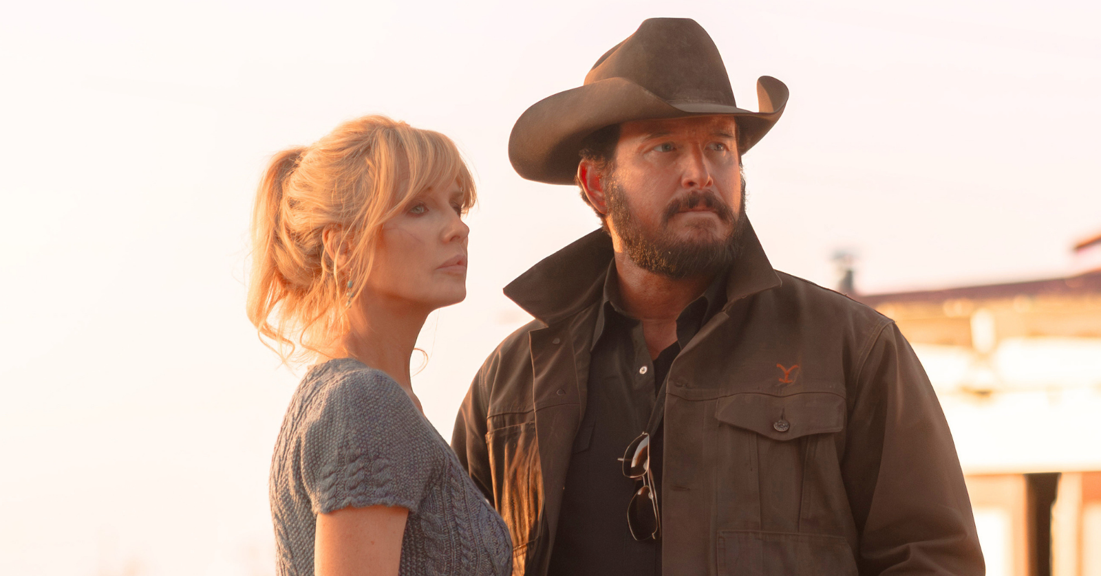 Kelly Reilly and Cole Hauser as Beth Dutton and Rip Wheeler in "Dutton Ranch"
