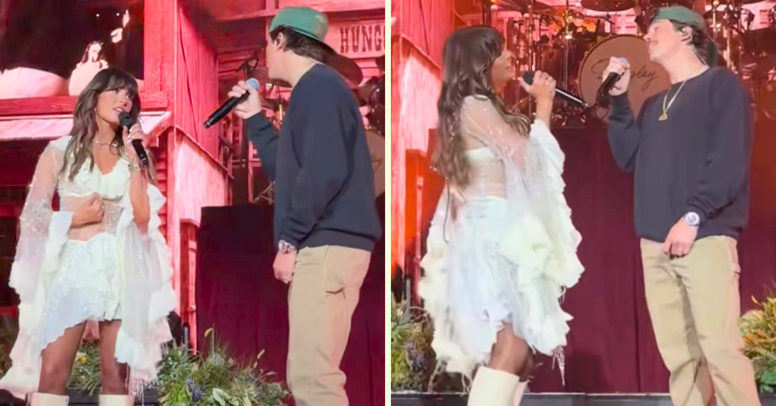Ella Langley and Dylan Marlowe sing you look like you love me on the opening night of her Dandelion tour
