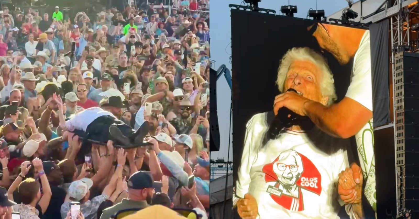 gangster granny crowdsurfs