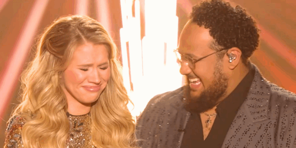 Hannah Harper reacts moments after being named the winner of Season 24 of American Idol