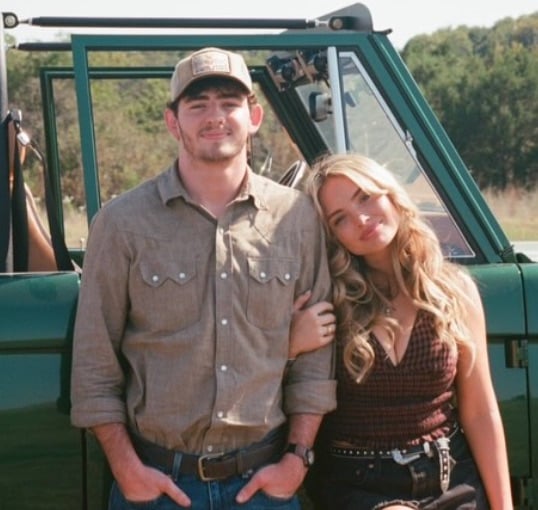 Finn Little and Natalie Alyn Lind as Carter and Oreana in Dutton Ranch 