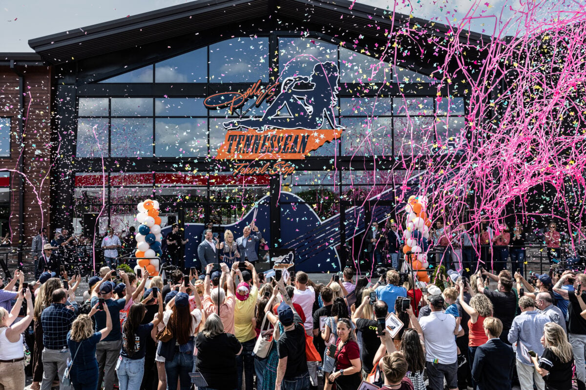 confetti flies at dolly's travel stop