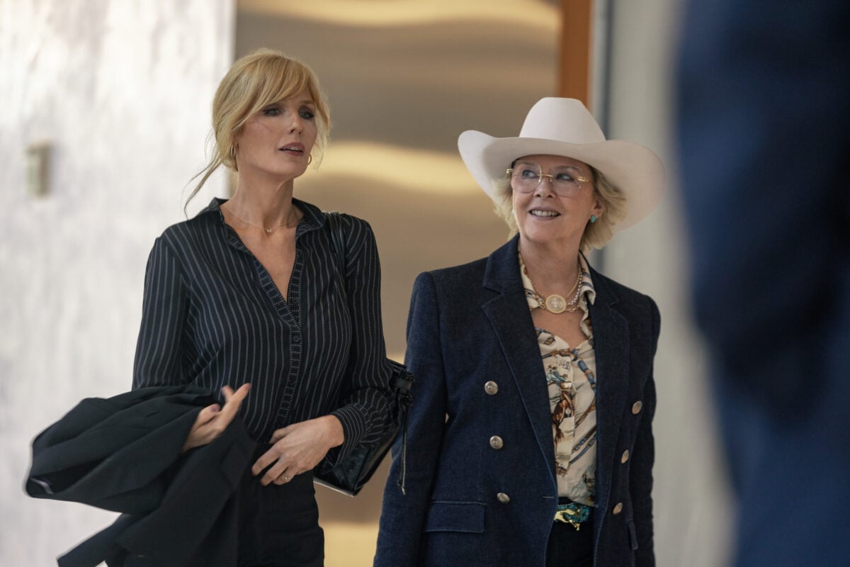 (L-R): Kelly Reilly as Beth Dutton and Annette Bening as Beulah Jackson in season 1, episode 6, of Dutton Ranch streaming on Paramount+, 2026.