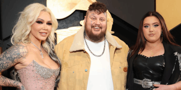 Bunnie Xo with Jelly Roll and his daughter Bailee at the Grammy Awards in 2024