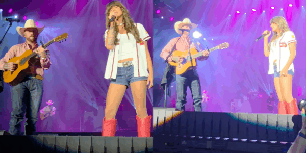 Cody Johnson and Ella Langley sang Reba McEntire's "Whoever's in New England" at Braves Country Fest on June 13