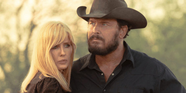 Kelly Reilly and Cole Hauser as Beth Dutton and Rip Wheeler in the Yellowstone spin-off Dutton Ranch which has been renewed for a second season