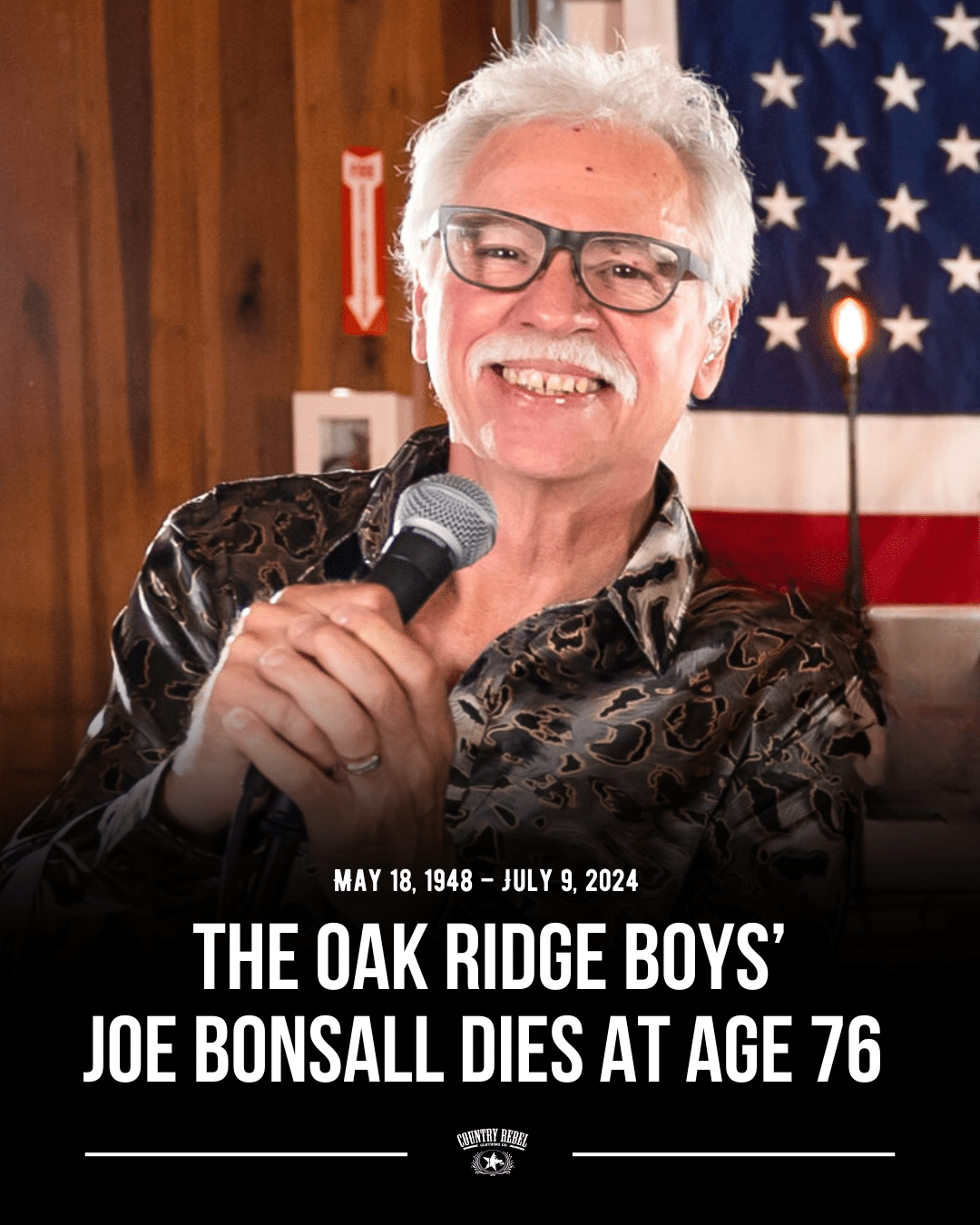 Joe Bonsall of The Oak Ridge Boys passed away at the age of 76 (Photo Credit: Country Rebel)