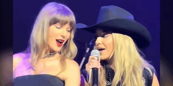 Taylor Swift and Lainey Wilson perform together at Tight End University event in Nashville