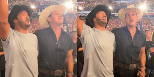 Luke Bryan and Jon Pardi at Alan Jackson's final concert