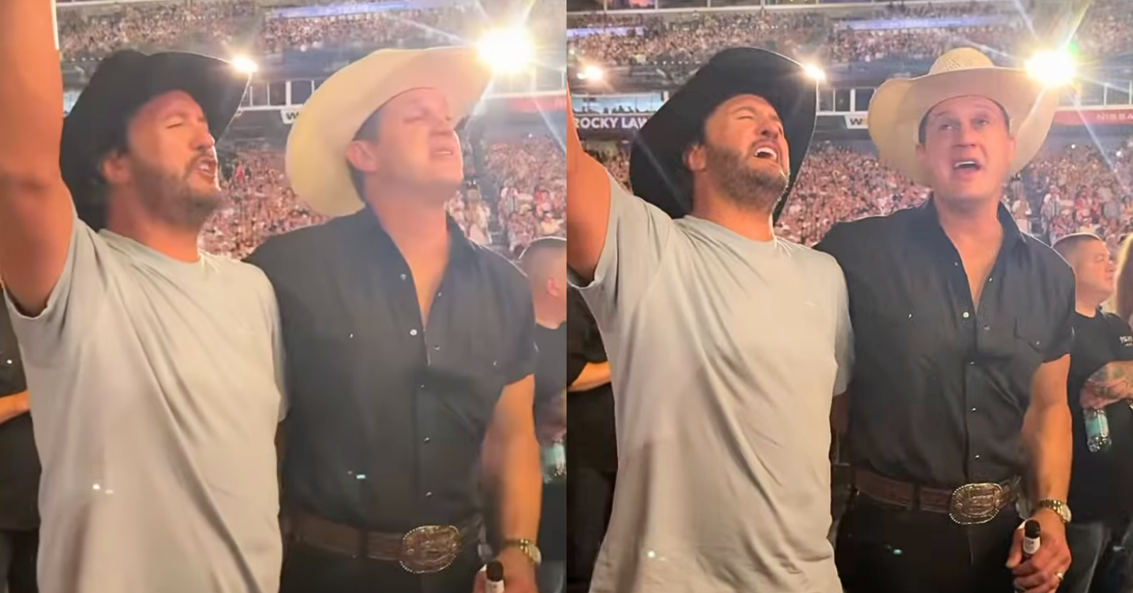 Luke Bryan and Jon Pardi at Alan Jackson's final concert
