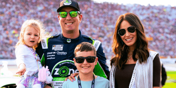 Samantha Busch and Kyle Busch with their two children: son Brexton and daughter Lennix