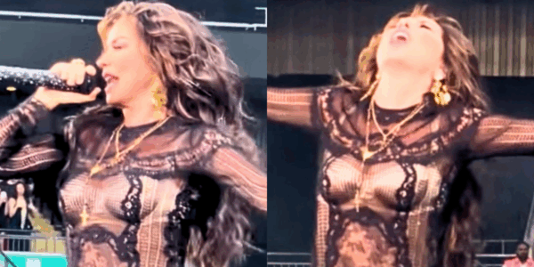 Shania Twain's daring and revealing outfit choice opening for Harry Styles in Wembley Stadium sparks flood of reactions and questions from fans