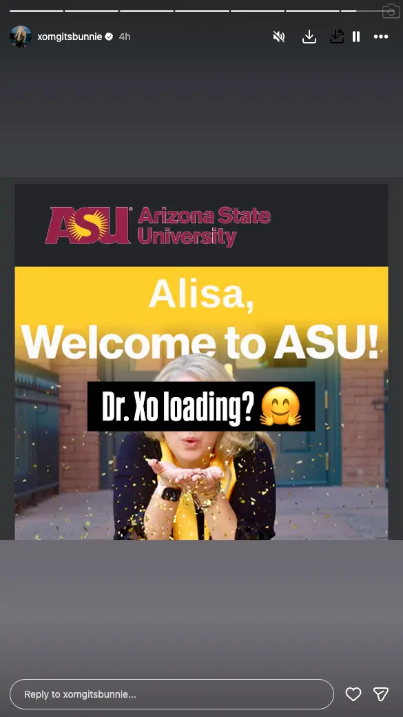 Bunnie Xo, whose real name is Alisa DeFord, revealed she was accepted to Arizona State University 