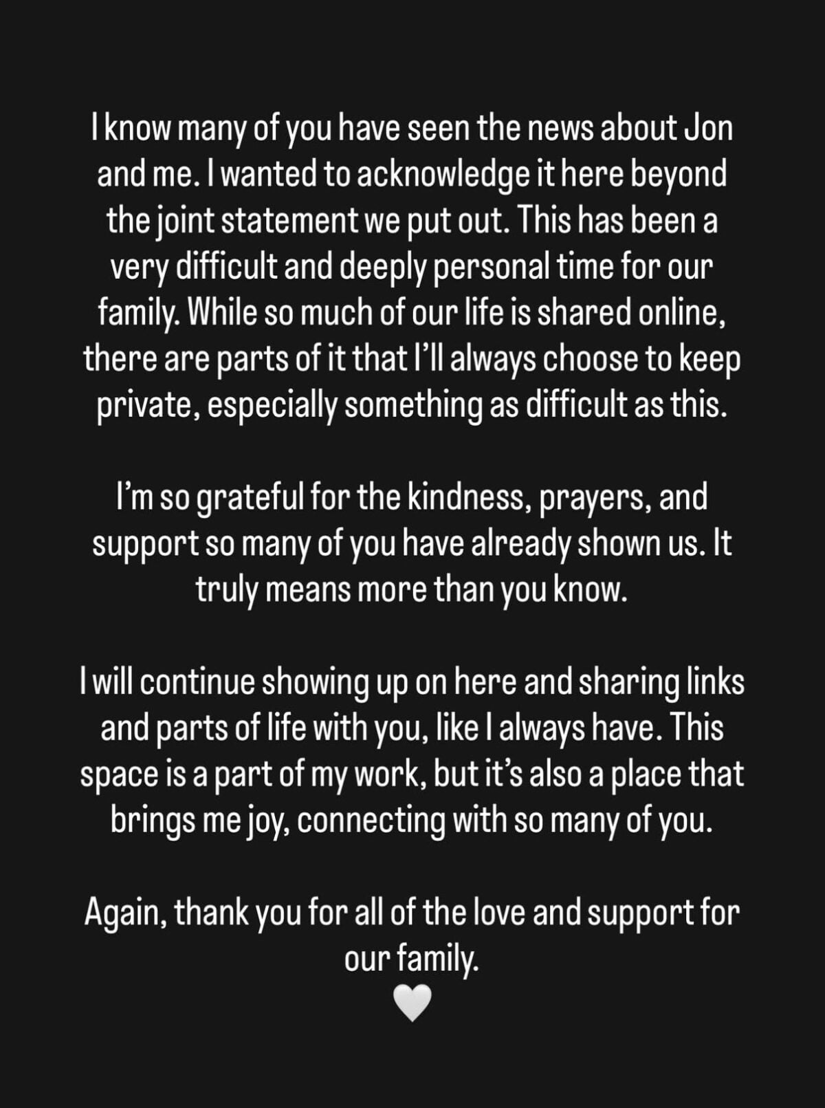 Statement from Summer Pardi 