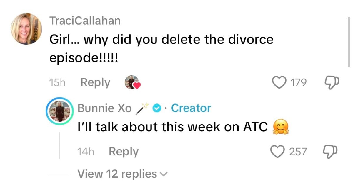 bunnie xo's tiktok comments 