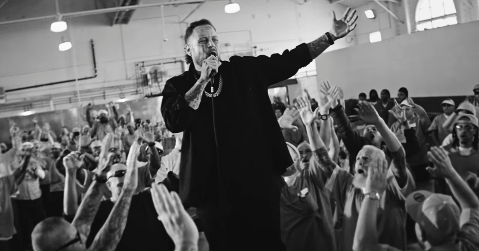 On July 15, Jelly Roll released his music video for "Hands Up," and it was shot inside the infamous San Quentin state prison.