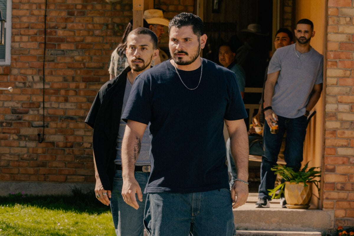 L to R Octavio Rodriguez as Antonio and Michael Peña as Armando in season 1, episode 3 of Landman streaming on Paramount+. Photo credit: Emerson Miller/Paramount+.