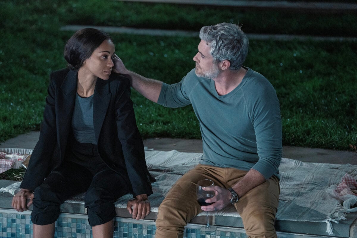 Zoe Saldana as Joe and Dave Annabel as Neal In Special Ops: Lioness, episode 6, season 1, streaming on Paramount+, 2023. Photo Credit: Greg Lewis/Paramount+