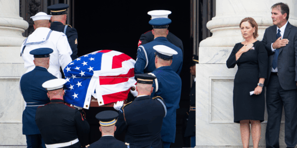 The late Sen. Lindsey Graham was honored on July 28, with his casket put on display in the U.S. Capitol. President Trump and others are expected to speak on the senator's life and legacy at a memorial service...