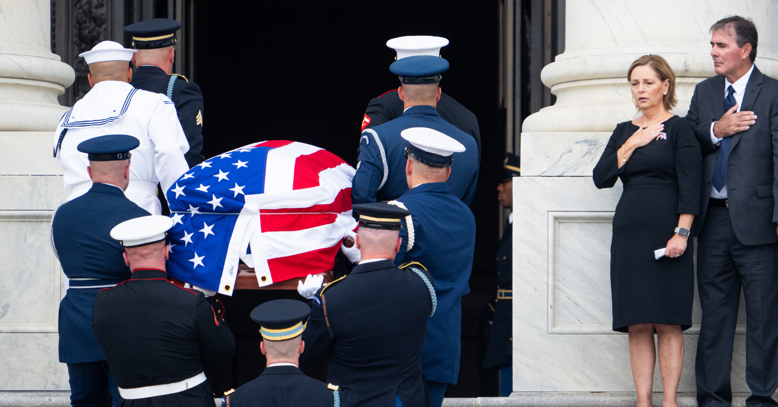 The late Sen. Lindsey Graham was honored on July 28, with his casket put on display in the U.S. Capitol. President Trump and others are expected to speak on the senator's life and legacy at a memorial service...