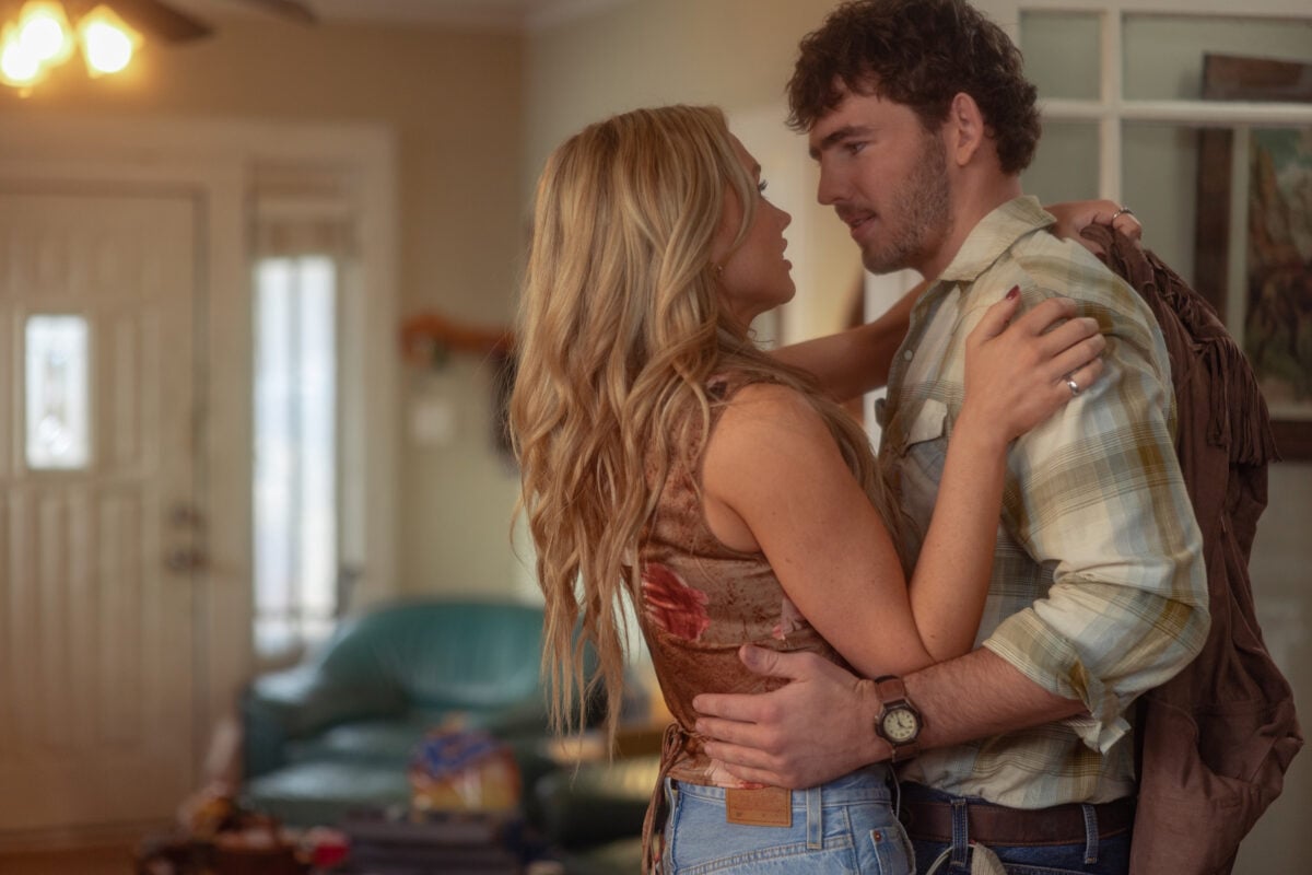 L-R: Natalie Alyn Lind as Oreanna Jackson and Finn Little as Carter in Dutton Ranch finale, streaming on Paramount+, 2026. Photo Credit: Emerson Miller/Paramount+.
