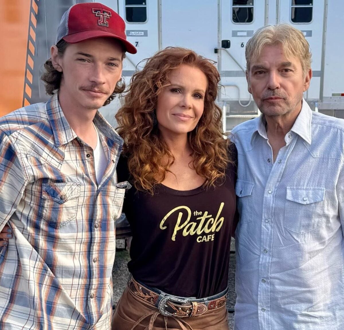 Landman's Jacob Lofland, Robyn Lively, and Billy Bob Thornton