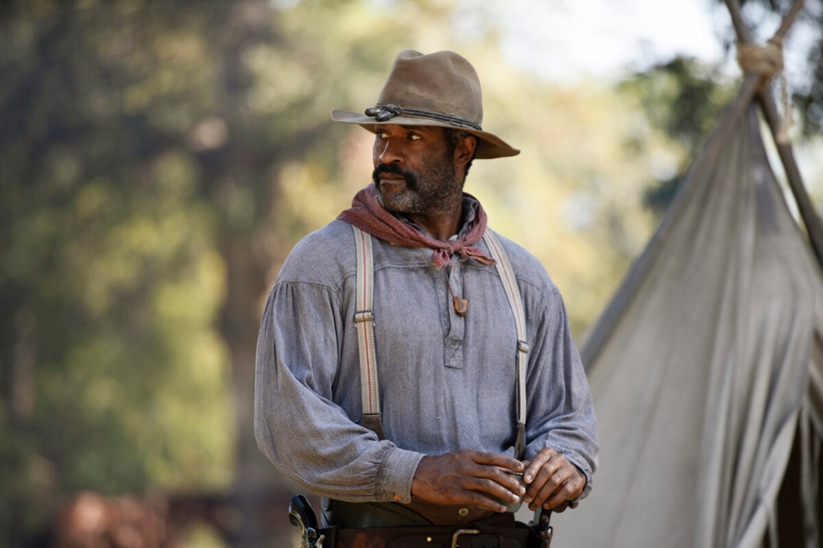 Pictured: LaMonica Garrett as Thomas of the Paramount+ original series 1883. Photo Cr: Emerson Miller/Paramount+ © 2021 MTV Entertainment Studios. All Rights Reserved.