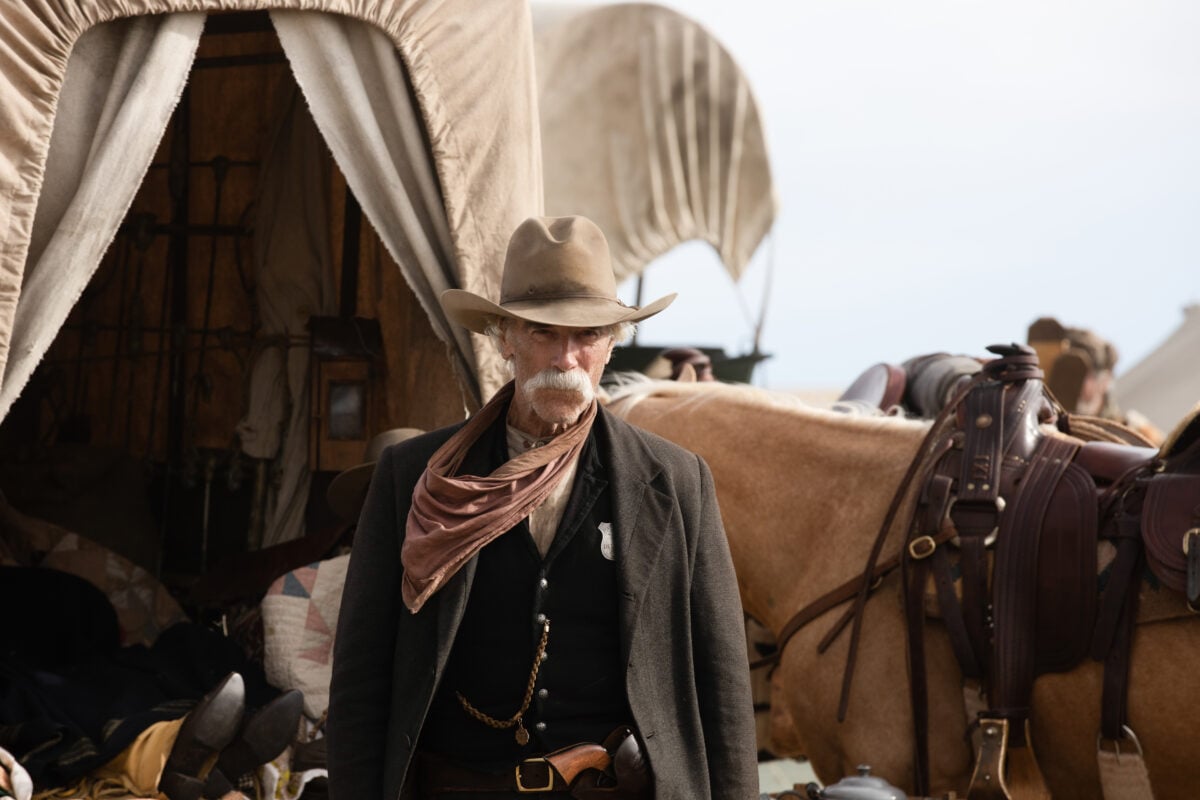 Pictured: Sam Elliott as Shea of the Paramount+ original series 1883. Photo Cr: Emerson Miller/Paramount+ (C) 2022 MTV Entertainment Studios. All Rights Reserved.