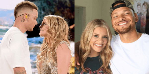 (Left) Kane Brown and Lauren Alain performing "What Ifs" in 2018, (Right) Lauren and Kane in 2026