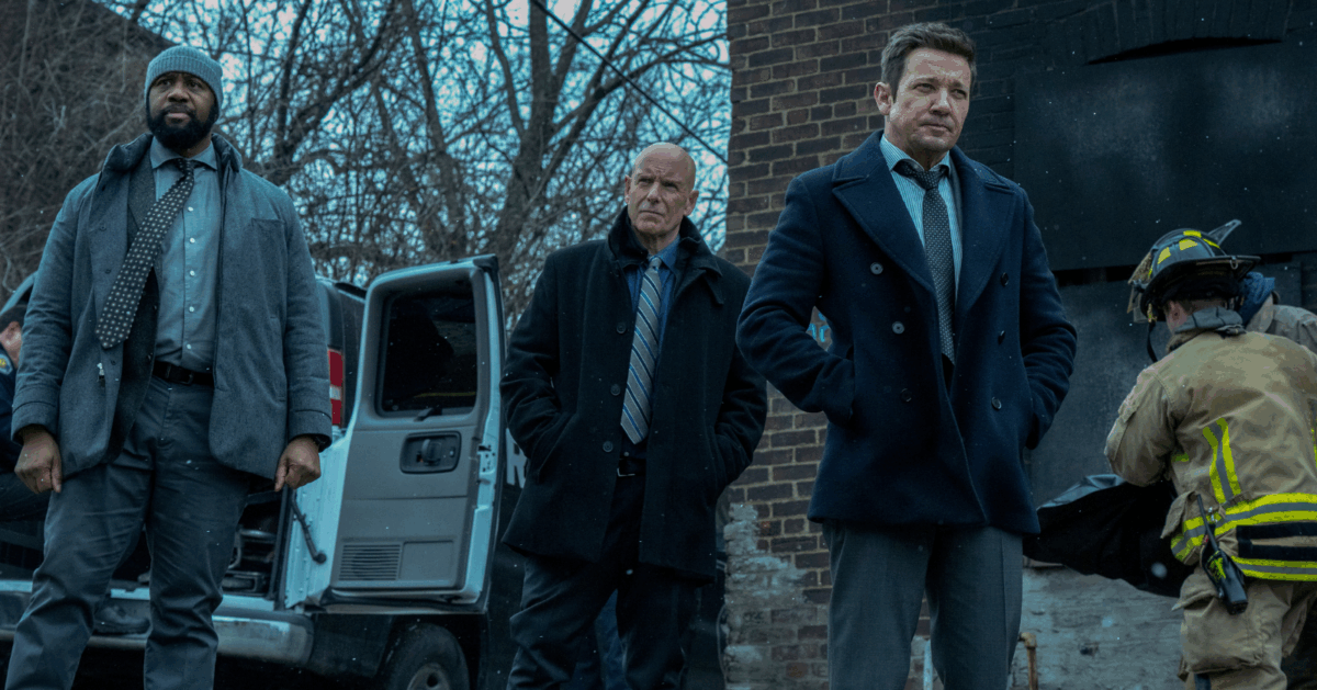 A scene from Season 4 of the Taylor Sheridan series Mayor of Kingstown, which stars Jeremy Renner