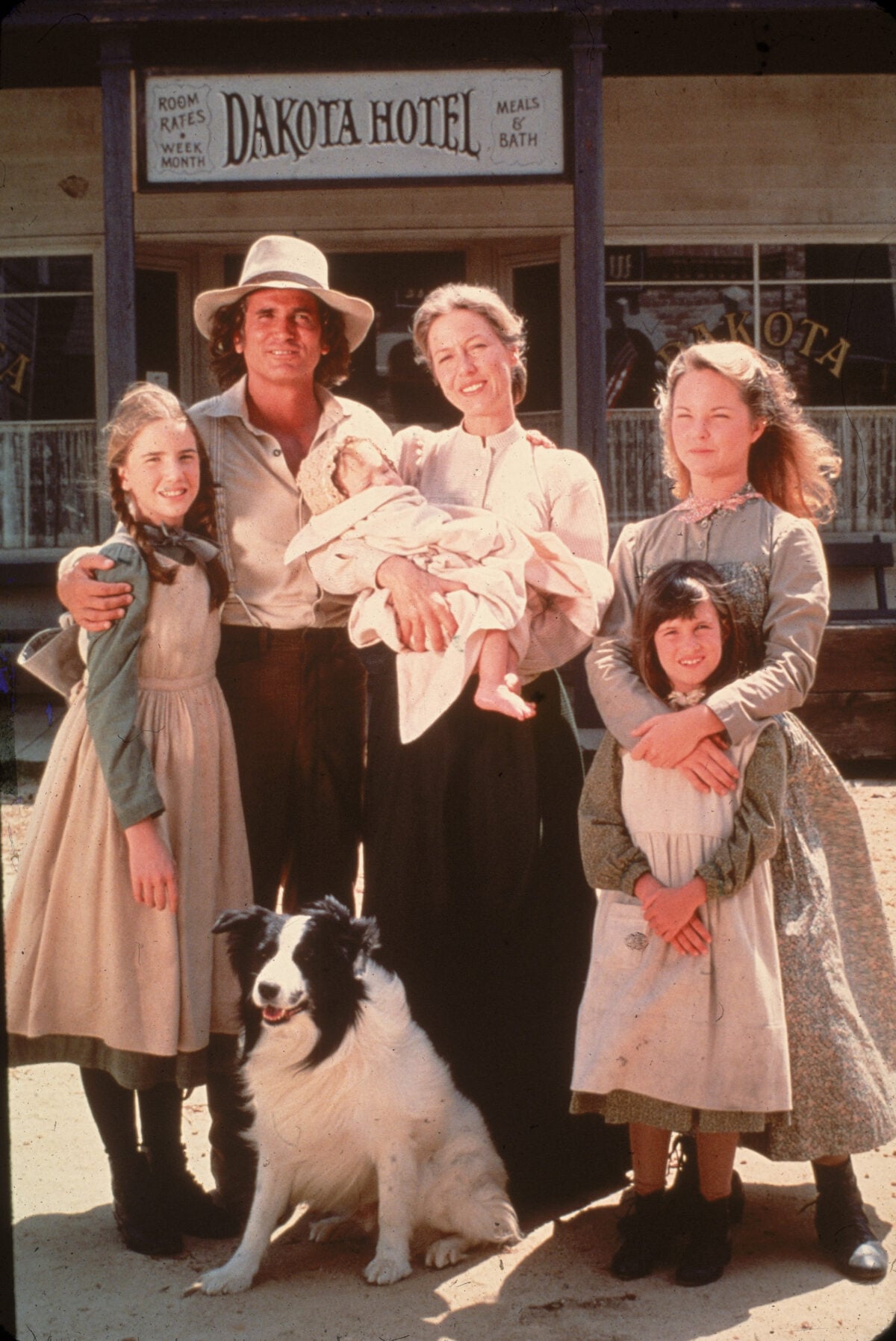 The cast of the original little house on the Prairie TV series, Melissa Gilbert, Michael Landon, Karen Grassle, Melissa Sue Anderson