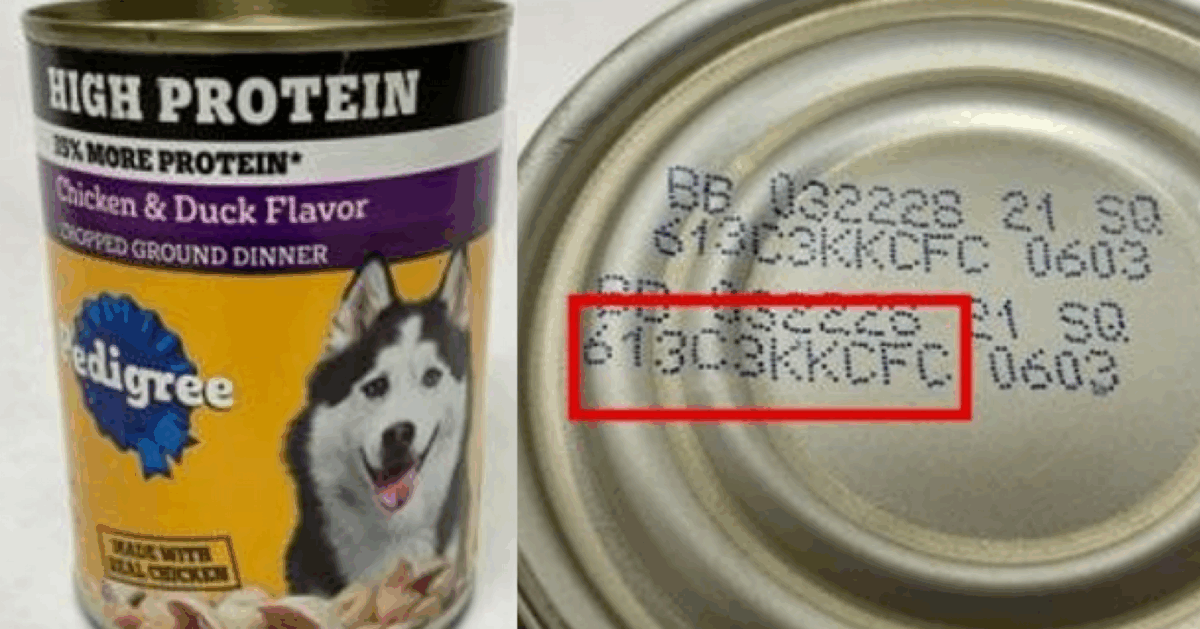 The Pedigree High Protein Chopped Chicken & Duck Flavor canned dog food was recalled by Mars Petcare