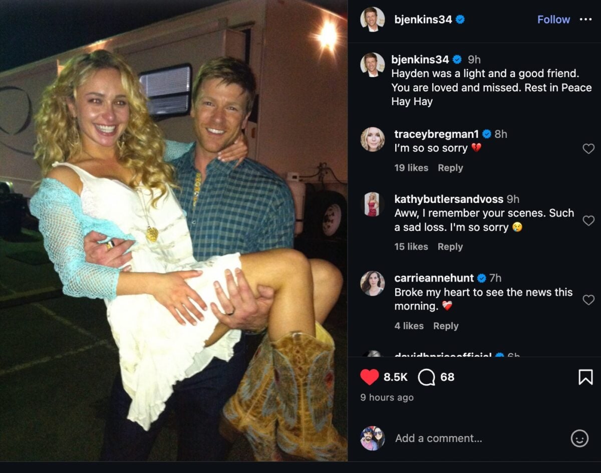 Actor Burgess Jenkins remembers Hayden Panettiere after she passed away